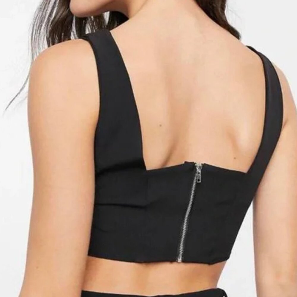 ASOS Black Zipper Corset Top